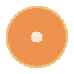 simple flat pumpkin pie with cream thanksgiving