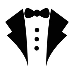 Tuxedo shirt flat design icon - vector illustration
