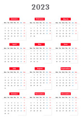 2023 Calendar in Modern Business Format