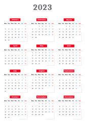 2023 Calendar in Modern Business Format