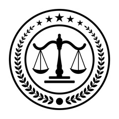 Law logo, icon design template