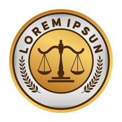 Law logo, icon design template