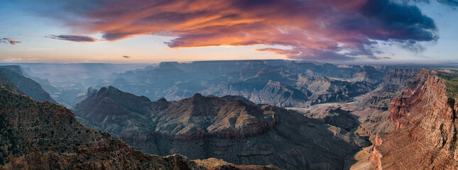 Aerial panorama of the Grand Canyon National Park, North Rim, Califronia, USA