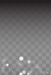 Gray Snowfall Vector Transparent Background.