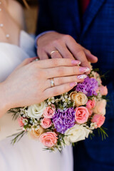 wedding theme, holding hands newlyweds