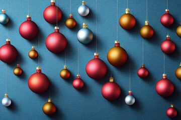 Red, white, yellow ball hanging, Christmas decorations, ball, lying around