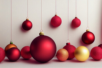 Balls red, yellow lying, Christmas decorations, ball, near