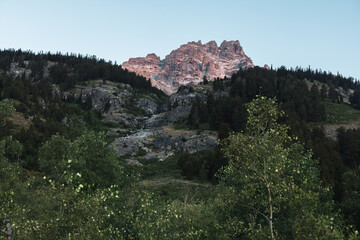 Fototapeta na wymiar Teewinot Mountainering Mountain in Grand Teton National ark Jackson Wyoming 