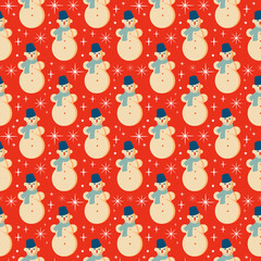 Christmas seamless pattern with Snowman