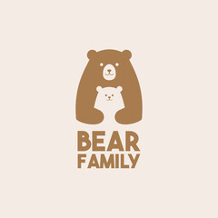 Bear Family logo vector.
