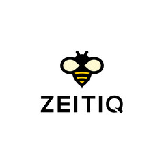 bee logos animal template vector
