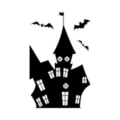 Haunted House Silhouette Clipart