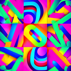 Illustration of abstract background with multiple colors in different shapes