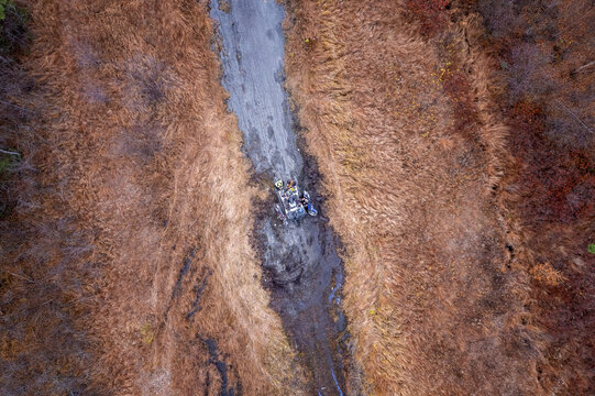 Northern Ontario Autumn Aerial Of The Old Ferguson Highway 11 In Northern Ontario Canada