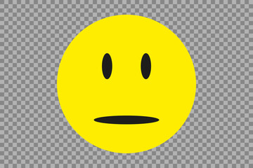 Yellow upset smiley. Yellow sticker.