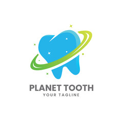 tooth with planet logo design