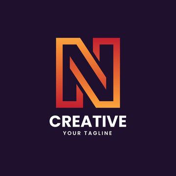 letter N creative logo design