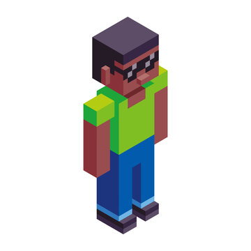 Isolated Guy Minecraft Vector Illustration