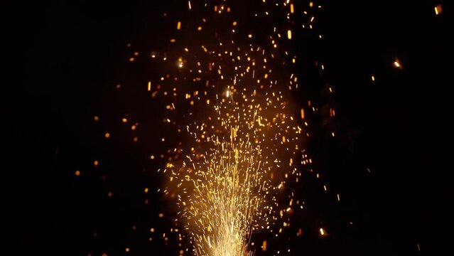 キラキラ飛び散る花火のイメージ「スローモーション」
