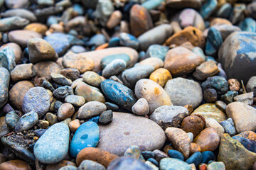 abstract background with round cobblestones. Vacation vacation on the beach concept.