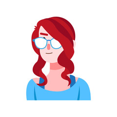 Isolated red woman vector illustration