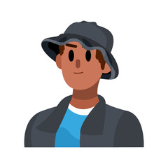 Isolated brunette man vector illustration