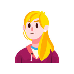 Isolated blondie woman vector illustration