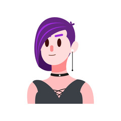 Isolated purple woman vector illustration