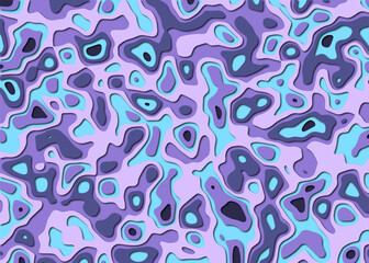 Seamless abstract blue background paper cut realistic relief. Vector illustration.