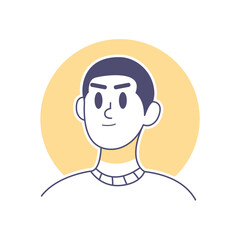 Isolated brunette man draw vector illustration