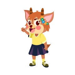 Isolated deer head body human draw animated vector