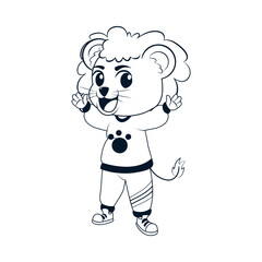 Isolated bear head body human draw animated vector