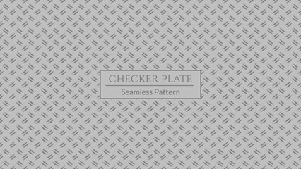 Checker plate pattern, Steel diamond plate, Metal flooring seamless pattern. Vector illustration.