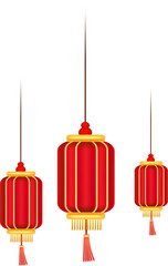 element design set of red chineese lanterns for happy new year 