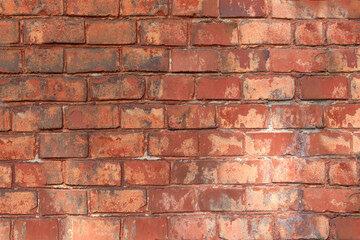 Obraz premium Texture of old red brick wall as background