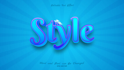 Style Text Effect With Blue Color