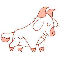 Isolated ox draw baby vector illustration