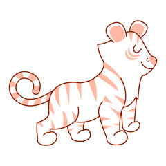 Isolated tiger draw baby vector illustration