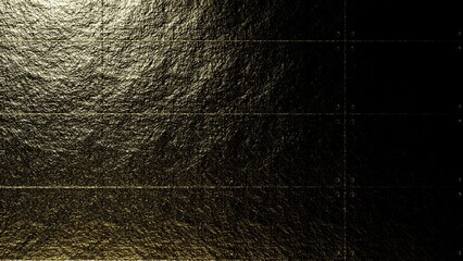 Gold metallic scratch wall and floor on spot lighting background. Concept 3D CG of struggles of solitude in the concrete jungle, challenging unresolved issues and triumph of the lone wolf in society.