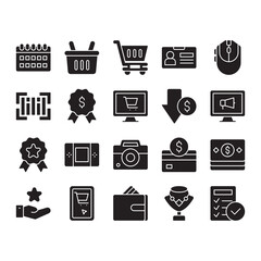 Cyber Monday Icon Pack With Solid or Glyph Style