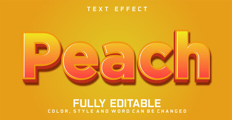 Peach text effect editable style concept