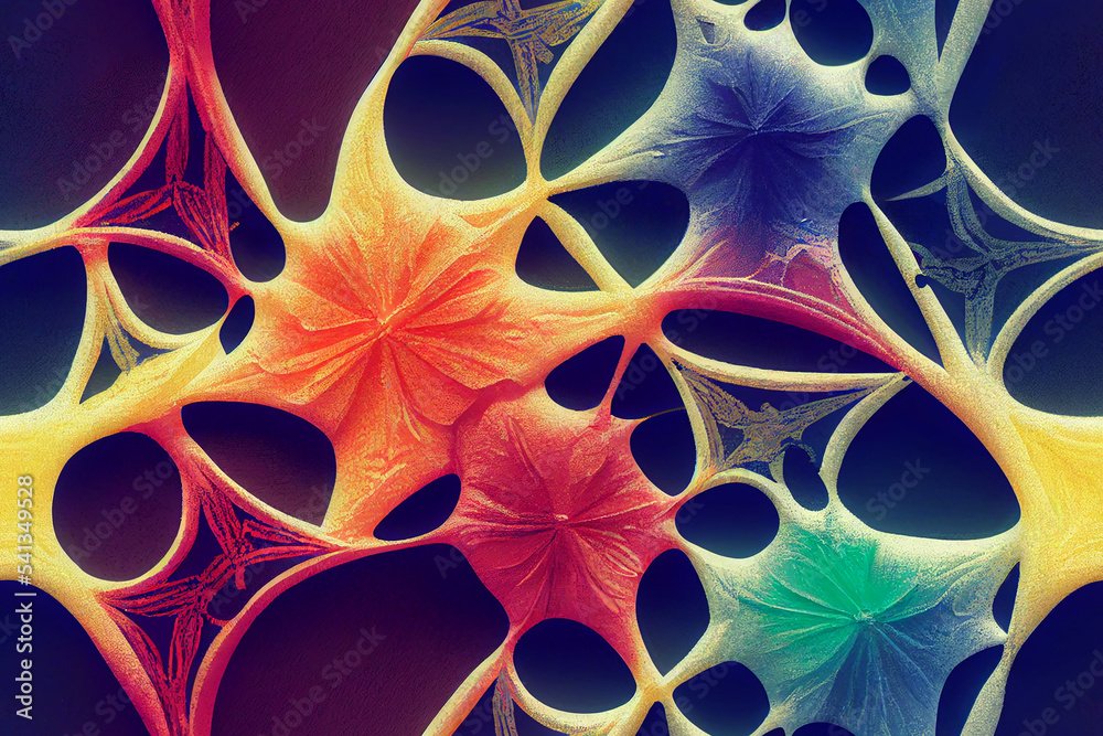 Wall mural colorful abstract retro pattern inspired by snowflakes.