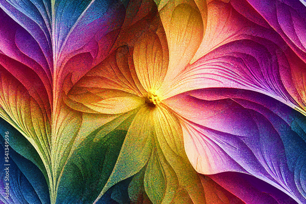 Wall mural colorful abstract retro pattern inspired by snowflakes.