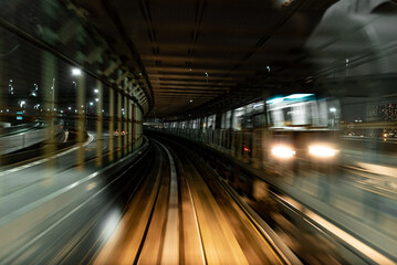 Fototapeta na wymiar Tokyo Subway at speed