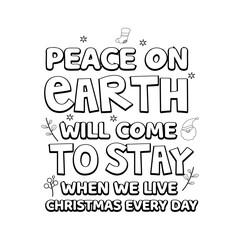 Merry Christmas Coloring page. Christmas line art coloring page design for kids.