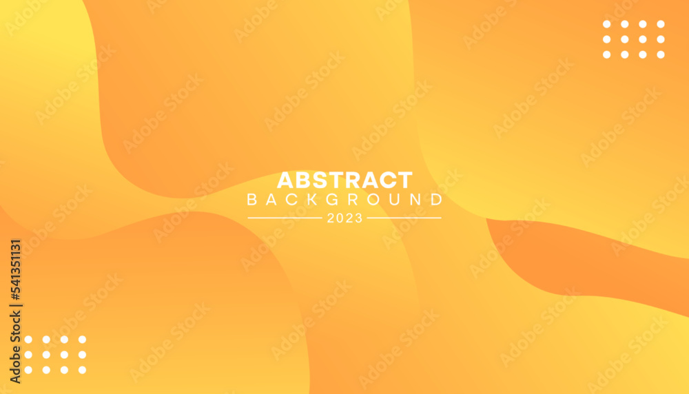 Wall mural abstract orange background with waves. modern liquid template banner with gradient color. new design