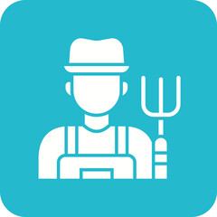 Farmer Multicolor Round Corner Glyph Inverted Icon