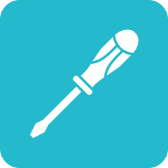 Screwdriver Multicolor Round Corner Glyph Inverted Icon