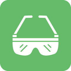 Safety Glasses Multicolor Round Corner Glyph Inverted Icon