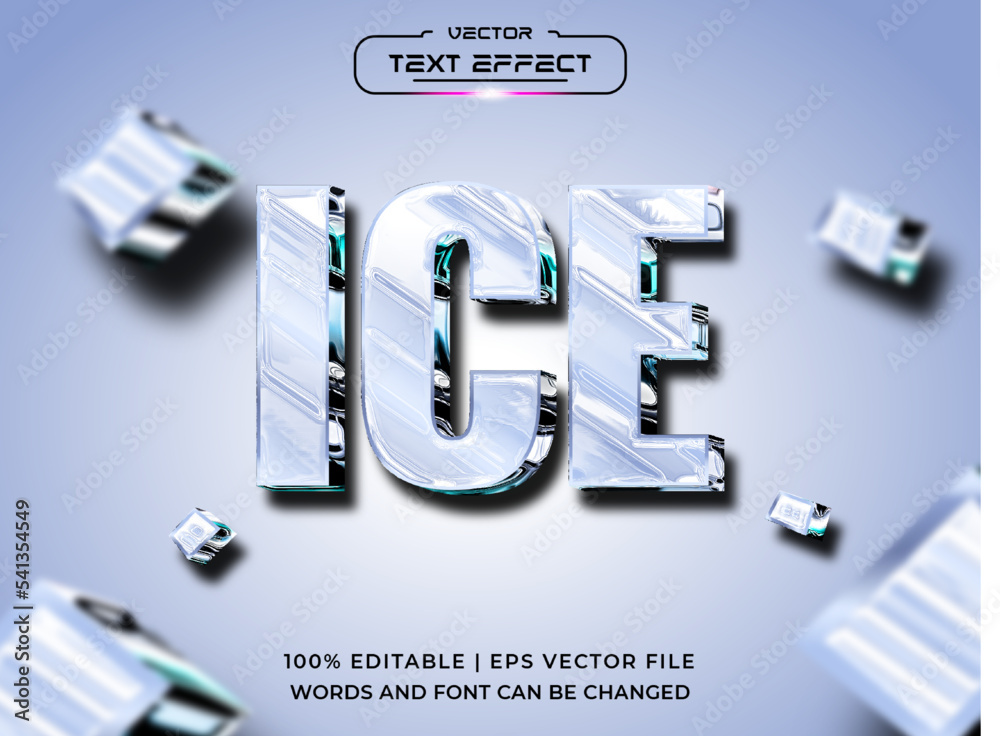 Fototapete ice editable 3d text effect, template style text mockup